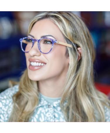 2SeeLife Bamboo Round Reading Glasses for Women - Stylish & Comfortable Purple Readers 2.5x - International Shipping Available - Buy Online on GoSupps.com