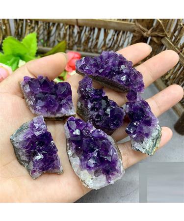 Natural Crystal Rough Natural Stone Natural Raw Amethyst Cluster Quartz Purple Crystal Cluster Stone Home Decoration Crafts Decoration Ornament (Color : Amethyst Cluster Size : 95 120g) 95 120g Amethyst Cluster