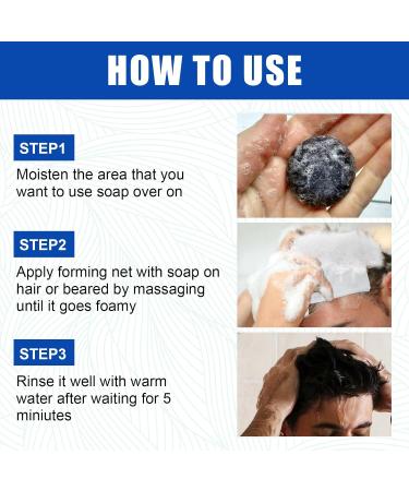Soap Cover Soap Cover Gray 3PCS Natural Gray Hair Removal Soap Gray Hair Shampoo Bar Cover Coverage Soap Solid Shampoo Soap Growth Hair Darkening Compressed Soap Bar with 3 Foaming Net - Buy Online on GoSupps.com