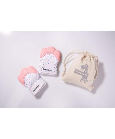 Teething Gloves for Babies - BPA-Free Silicone Teething Mitts (Pink 2 Pack) - Ideal for 2 Months+ - Comfortable & Safe Teething Relief - Buy Online on GoSupps.com
