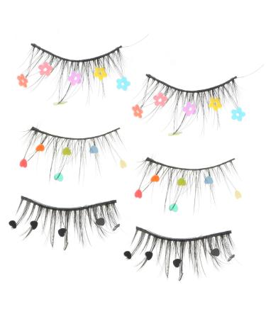Beavorty 6 Pairs sequin false eyelashes colored lashes colored eyelashes pride outfit pride makeup color lashes natural false lashes cosplay lashes Miss Flash chip Imitation make up