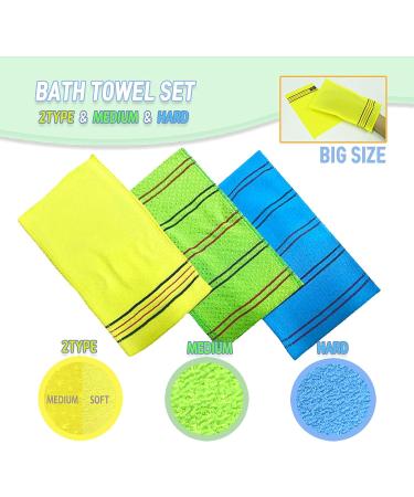 Seoulika Korean Exfoliating Washcloth Set - Premium Body Scrubs & Massage Mitts for Dead Skin Removal - Buy Online on GoSupps.com