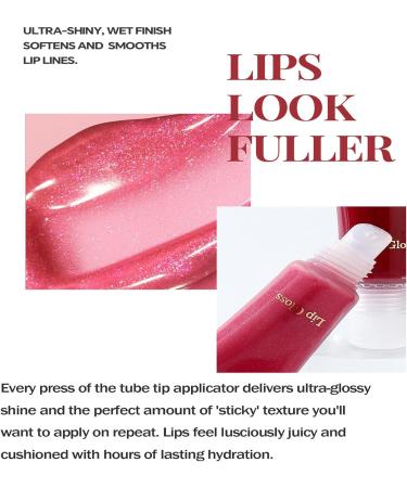 Lip Gloss | Intense Glossy Moisturizing Lip Lipstick Nourishing Plumping Moisturizing Lipstick with a Natural Effect - Buy Online on GoSupps.com