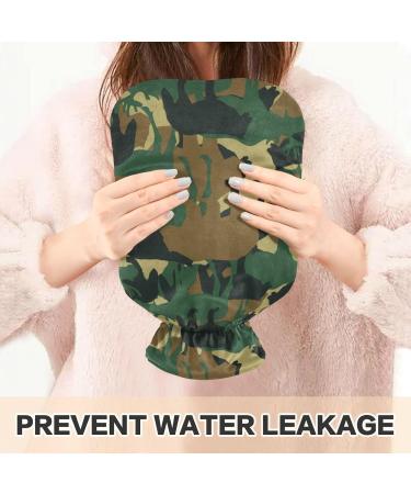 Naanle Animals Military Camouflage Hot Water Bottle - 2L Transparent for Heat & Cold Therapy | Pain Relief for Bed Hands & Feet - Buy Online on GoSupps.com