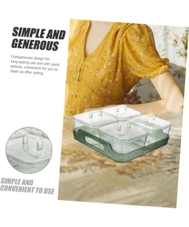 Mikinona Divided Serving Tray 1 Set Four Grid Fruit Plate Plastic Tray Mimosa Bar Supplies Snack Holder Snack Box Coffee Beans Green 21X21X8CM - Buy Online on GoSupps.com