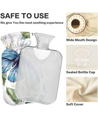 Buy Butterfly White Roses 1L Hot Water Bottle BPA Free Small Bag for Pain Relief & Cramps | International Shipping Available - Buy Online on GoSupps.com