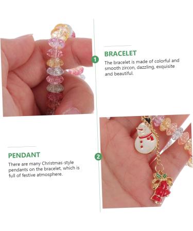 ibasenice 1pc Christmas Alloy Bracelet Stocking Stuffers Xmas Gift Bracelet Candy Cane Bracelet Charm Braclets Crystal Beads Wrislet Winter Bracelets Xmas Bracelet Jewelry Girl Miss - Buy Online on GoSupps.com