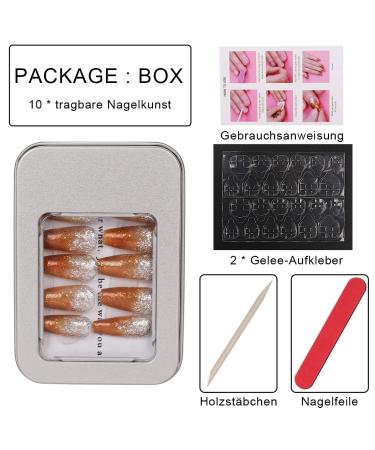 Shiny Ballerina Long Pink False Nails - 13PC Custom Art Design | Acrylic Nail Tips for Women & Girls - Buy Online on GoSupps.com