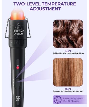 5 in 1 Curling Iron Wand Set Ohuhu Upgrade Curling Waver With 5Pcs 0.35 to 1.25 Inch Interchangeable Ceramic Barrels and Heat Protective Glove for Women Gifts Rainbow Color Idea for Gift - Buy Online on GoSupps.com