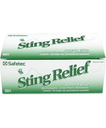 Safetec Sting Relief Wipe 150 ct. Box - Pack of 1 | Soothes Bug Bites and Stings | Case of 20 Boxes Available - Buy Online on GoSupps.com