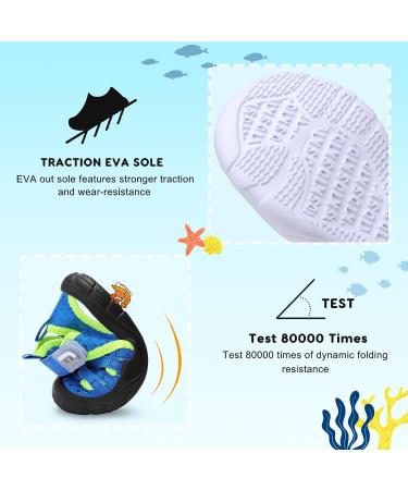 JOINFREE Toddler Water Shoes - Breathable Quick Dry Sneakers for Boys and Girls | Lightweight Barefoot Beach Sandals - 5 Toddler Blue Green - Buy Online on GoSupps.com