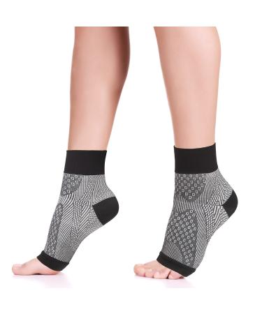 Plantar Fasciitis Compression Socks for Women & Men - Best Ankle Compression Sleeve Provides Arch Support & Heel Pain Relief (Large)