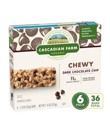 Cascadian Farm Organic Granola Bars, Chocolate Chip Chewy Granola Bars, 6 Bars (Pack of 6)