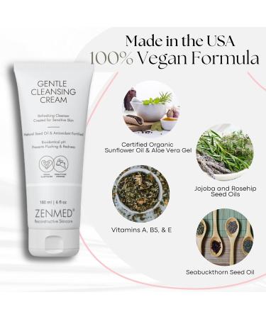 ZENMED Gentle Cleansing Cream - 100% Vegetarian Soap-Free Antioxidant-Rich Cleanser for Redness & Flushing Control - 6 oz - Buy Online on GoSupps.com