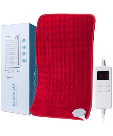 Heating Electric Pad for Back  Neck  Shoulders  Menstrual  Abdomen  Legs  and Arms Pain Relief  Large Fast Heat Pad with 6 Heating Levels 4 Timers  Auto Shut Off 17 x 33 Red 17 x 33