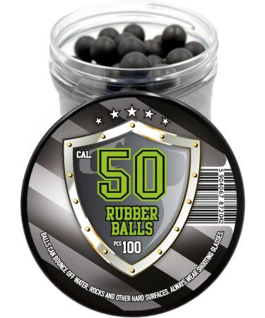 100 x Premium Quality .50 Caliber Rubber Balls - 1.6g Hard Rubberballs for Self Defense Training Pistols - Buy Online on GoSupps.com