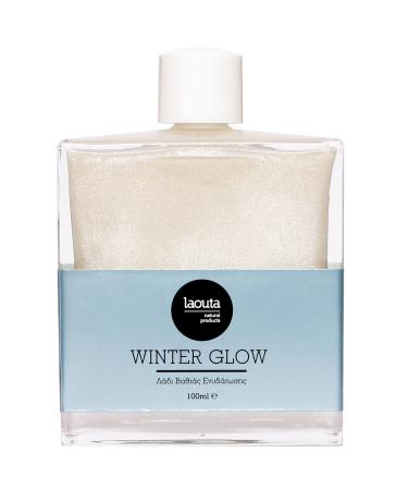 LAOUTA Winter Glow Shimmering Body Oil Geranium & Grapefruit Formulated w/Nourishing Natural Oils: Olive Almond & Apricot Body Highlighter Oil/Shimmer Oil Body (3.38 fl oz)