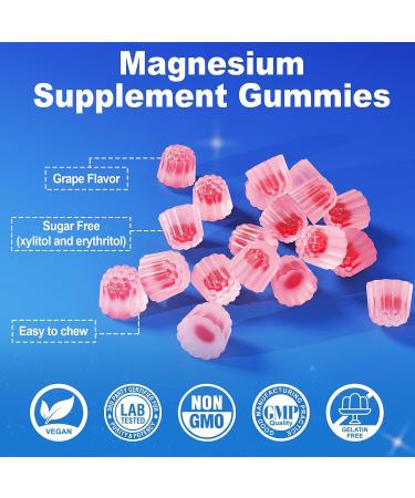 High Absorption Sugar-Free Magnesium Glycinate Gummies 420mg Supplement with Potassium, D3 & Ashwagandha - Vegan Chewables for Calm Sleep & Muscle Cramp Support - Buy Online on GoSupps.com