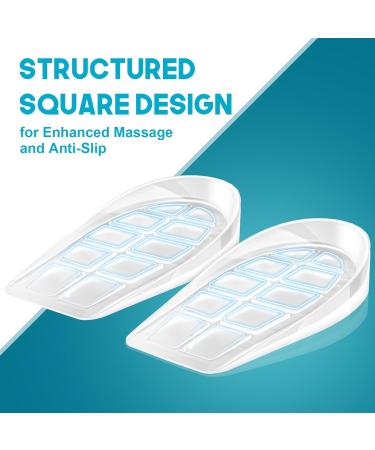 Upgraded Gel Heel Cups for Heel Pain Relief | Cushions for Plantar Fasciitis & Achilles Tendonitis | Shock Absorption Inserts (Women 6.5-12 Men 5.5-11) - Clear - Buy Online on GoSupps.com