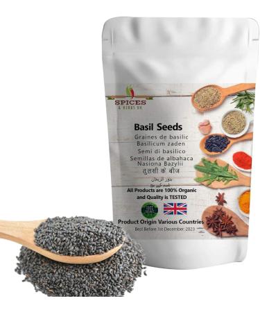 Basil Seeds Tulsi Premium Quality by Spices&herbsuk | High in Calcium Magnesium Iron | Perfect for Thickening and Stabilizing of Food Mixtures (5KG)