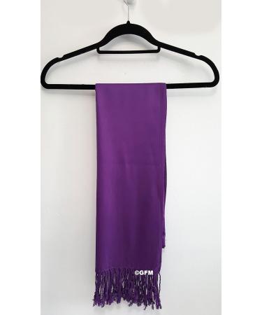 GFM Smooth Shiny Surface Pashmina Style Scarf in Dark Purple - L9 Model - Buy Online on GoSupps.com