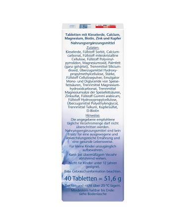 Doppelherz Kieselerde + Biotin + Zink - 40 Tablets (Pack of 3) for Healthy Skin & Hair - Buy Internationally - Buy Online on GoSupps.com