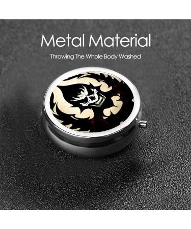 Devil Satan Round Pill Box - 3 Compartment Portable Organizer for Travel & Purse - Buy Online on GoSupps.com