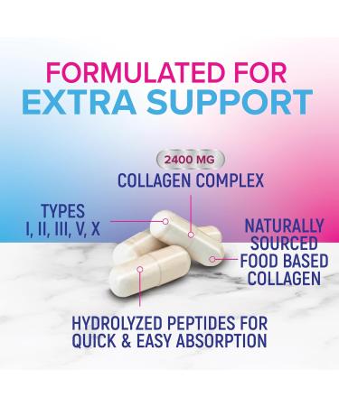 Multi Collagen Pills 2400 mg - Advanced Types I II III V X - Hydrolyzed Multi Collagen Peptides Pills Collagen Supplements for Women & Men - Hair Skin & Nail Support Supplement - 120 Capsules 120 Count (Pack of 1) - Buy Online on GoSupps.com