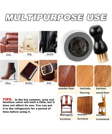 Premium 4oz Leather Furniture Salve & Brush | Restore & Protect Leather & Wood - Buy Online on GoSupps.com