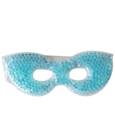 Soothing Face Mask with Flexible Soft Gel Beads  Cold Compress. Spa Cooling Therapy  Stress Relief  Swelling  Facial Pain  Puffy Eyes  Headaches  Migraines  Adjustable for Smooth Fit  Reusable (Blue)