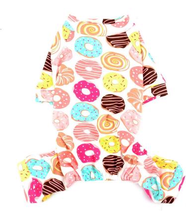 Zunea Donut Print Jumpsuit for Small Dogs & Cats - Soft Cotton Puppy Sleepwear Size XXL (Pack of 1) - Buy Online on GoSupps.com