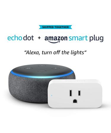 Echo Dot (3rd Gen) with Amazon Smart Plug Bundle - Charcoal