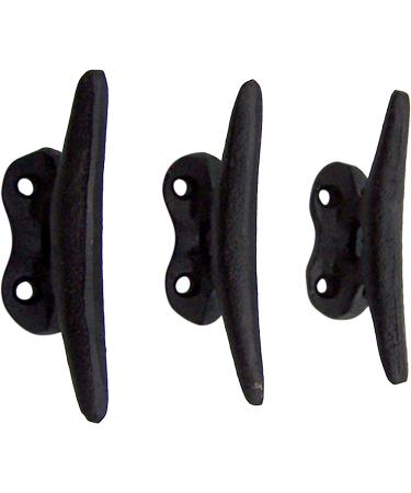 Nautical Black Cast Iron Boat Cleat Wall Hooks  3.5 Inches  Set of 3 - Buy Online on GoSupps.com
