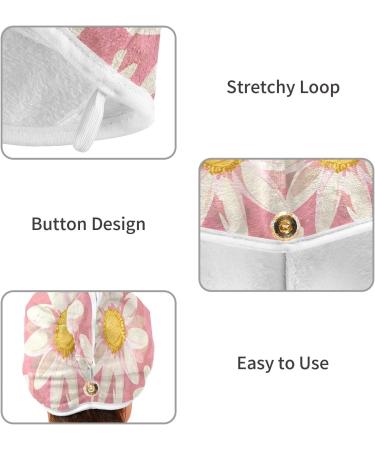 Buy Pink Daisy Hair Towel 2 Pack - Super Absorbent Quick Dry Hair Turbans for Women & Girls - Buy Online on GoSupps.com