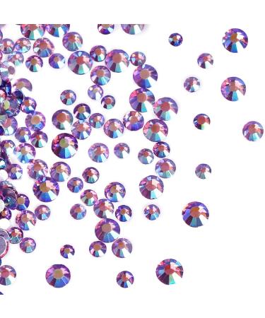 Jollin 3456pcs Flatback Rhinestones Glass Charms Diamantes Gems Stones for Nail Art 6 Size ss4 ss12 Light Purple AB - Buy Online on GoSupps.com