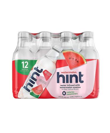 Hint Watermelon: Zero Calorie Water Infused with Watermelon - 12 Pack (16oz Bottles) - Buy Online on GoSupps.com