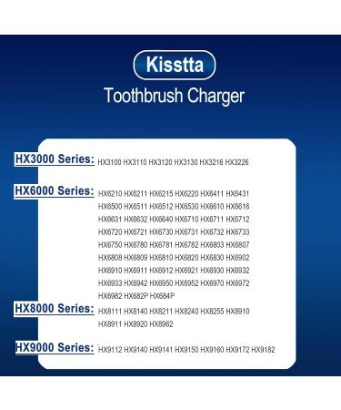 Kisstta Toothbrush Charger for Philips Sonicare Electric Toothbrush - Inductive Charging Base - Compatible with HX3000/HX6000/HX9000 - Portable and Waterproof - 3 Pin Plug - Buy Online on GoSupps.com