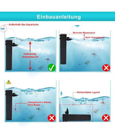 Wezro Aquarium Filter TC-900C - 3-Layer Filtration 10W Adjustable Pump for 60-120L Tanks 600L/h Suction Power - Buy Online on GoSupps.com