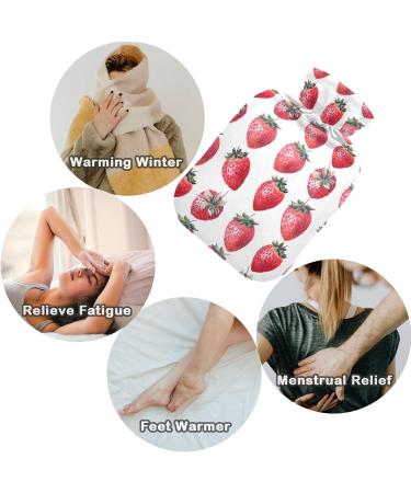 Naanle Strawberry Heat Bottle - 1L Transparent Hot Water Bottle for Pain Relief & Cold Therapy | Ideal for Bed Hand & Foot - Buy Online on GoSupps.com