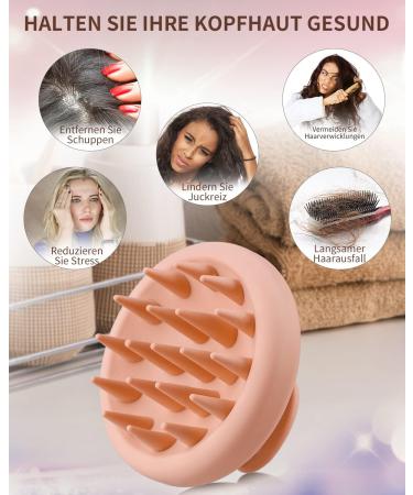 Beautlohas Scalp Massage Brush - Silicone Head & Shampoo Brush for Improved Blood Flow & Hair Growth | Wet & Dry Use | 2 Pink - Buy Online on GoSupps.com