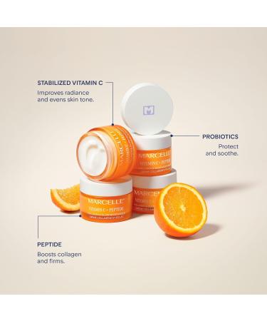 Marcelle Vitamin C + Peptide Collagen & Glow Moisturizer Day & Night Cream Brightening & Smoothing Vegan Cruelty-Free Hypoallergenic Non-Comedogenic Paraben-Free Fragrance-Free 50 mL - Buy Online on GoSupps.com