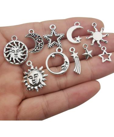 100g Craft Supplies Mixed Antique Sun Moon Stars Charms for DIY Jewelry Making - M250 - Buy Online on GoSupps.com