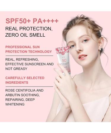 Face Sunscreen SPF 50 Suncream Factor 50 Face SPF Sunscreen Face Powerful Face Sun Cream with Rose Arbutin Tremella Niacinamide Non-Greasy Lightweight Anti-Dark Spots Waterproof Long-Lasting - Buy Online on GoSupps.com