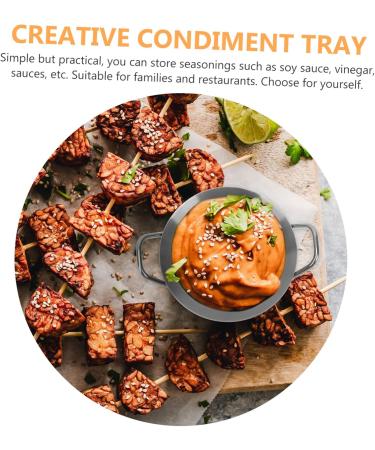 Zerodeko Stainless Seasoning Dish Kitchen Sushi Mustard Holder Plate Stainless Seasoning Tray Disc Appetizer Sauce for Home Dish 11X8.8CM Silver - Buy Online on GoSupps.com