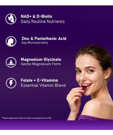 Goreta Liposomal NAD+ Gummies for Adults with Resveratrol & Quercetin | Multi-Ingredient Daily Nutrition Formula | Natural Grape Flavor, 60 Gummies - Buy Online on GoSupps.com