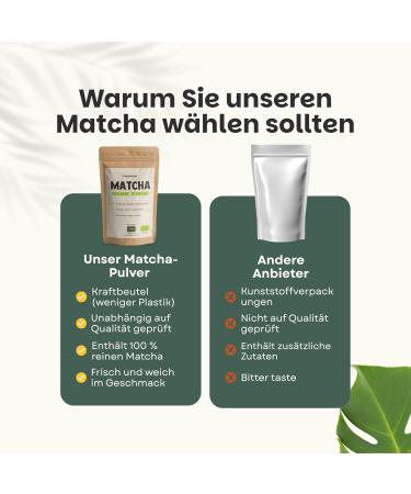 Matcha 90 Grammes - Organic - Without Bamboo Whisk & Whisk - Culunary Tea Powder - Starter set - Latte - Broom - Japan - Powder - Tea - Th vert japonais - Naturel - Biologique - Buy Online on GoSupps.com