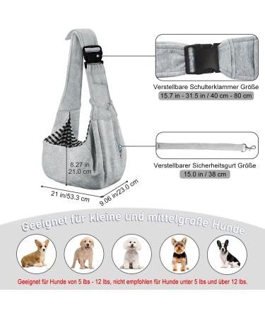 Petloft Reversible Small Dog Carrier - Adjustable Hands-Free Sling for Dogs Cats & Rabbits - Gray Cross-Body Carrier - Buy Online on GoSupps.com