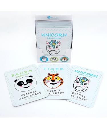 E5 Animal Print Sheet Mask (Panda Tiger Unicorn) 12pcs