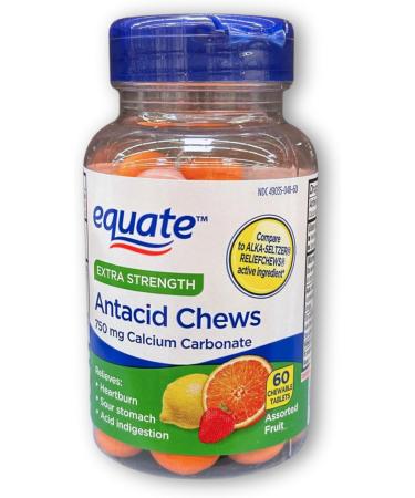 Antacid Chewable Tablets- Extra Strength Relief Chews Heartburn Assorted Fruit Tablets 60ct (Pack of 1) Boxed by Fusion Shop Store - Buy Online on GoSupps.com