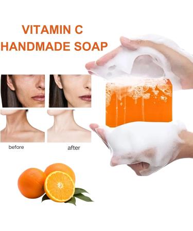 Vitamin C Soap Bar Natural Soap Moisturising Handmade Soap Bath Soap Orange Body Soap Bar Refreshing Cleansing Soap Bars Natural Organic Soap Cleanser Bar Soap for Body & Face - Buy Online on GoSupps.com